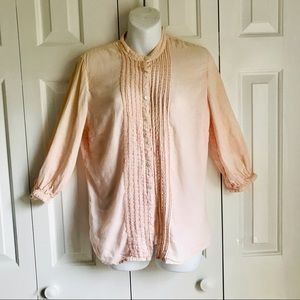 Lucky Brand Pink Linen Blouse Size M